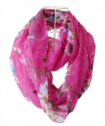 HONEYJOY Women Fashion infinity Flower Pattern Charming Print Shawl Scarf Wrap - Rose - CX12N85SAJT