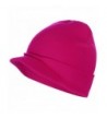 BODY STRENTH Visor Beanie Knit Hat With Brim newsboy Hats Winter Cap For Men Women - Hot Pink - C7188N96XL7
