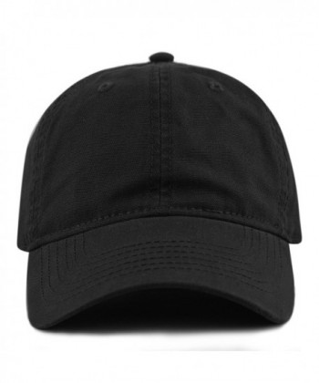 THE HAT DEPOT 100% Cotton Canvas 6-Panel Low-Profile Adjustable Dad Baseball Cap - Black - CY180DLZY3N