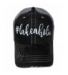 White Glitter lakeaholic Distressed Look Grey Trucker Cap Hat Fashion - CS17Y0IW8GQ