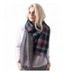 MissShorthair Fashion Unisex Winter Tartan Blanket Scarf Oversized Shawl - 37 Dark Blue&green - C2188XZMU7X