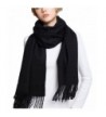 Wander Agio Womens Warm Cashmere Feel Scarf Long Large Couples Scarves Pure Color - Black - CP12M1Z4333