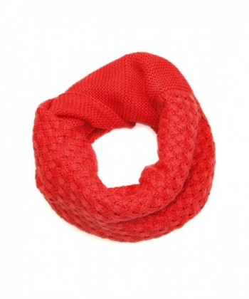 Lovarzi Snoods for Men & Women - Unisex Crosshatch Cowl & Snood Scarf - Red - C111BV33S1F