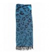 Turquoise Colored Pashmina Shawl w/Black Abstract Accents - CO189KOE375