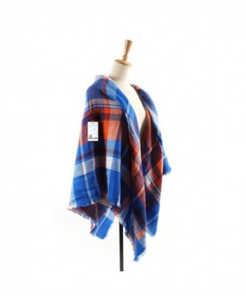 Womens Tartan Checked Pashmina Orange in Cold Weather Scarves & Wraps