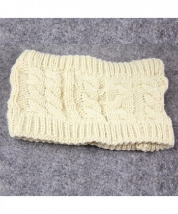 Women Warm Winter Snow Hat Knit Headband Wool Hairband Beige C412NYQR2JO