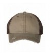 Mega Cap 6990 - Herringbone Unstructured Trucker Cap - Khaki/ Brown - C1188Z94C77