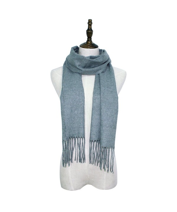 Hippih Women's Classical Plaid Scarf Tassels Winter Warm Wrap Shawl - Gray - CZ186DIX8DL