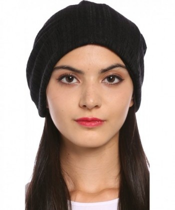 Ababalaya Women's Soft Breathable Knitted Cotton Pregnant Cap Chemo Beanie Nightcap - Black - CN1827ZUODU