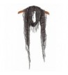 METERDE Women's Long Slim Tassel Cotton Neck Scarf Soft Knit Wrap - Grey - CF124H3RR03