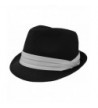 K Men's Fedora Black With White Band - CF1880O708A