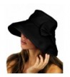 NYFASHION101 Women's Summer Packable Bow Accent Foldable Brim Beach Sun Hat - Black - CF12CU9TJ25