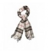 NEW Deal Plaid Soft Elegant Cashmere Feel Wrap Scarf Unisex - White - CN12MZIQNQU