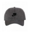 Just Vibe Swoosh Dad Hat Cap - Black Pigment Dyed w/ Black - C312OBZT6YK