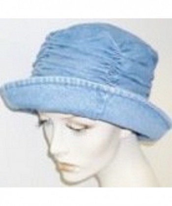 Denim Hat with Gathered Crown