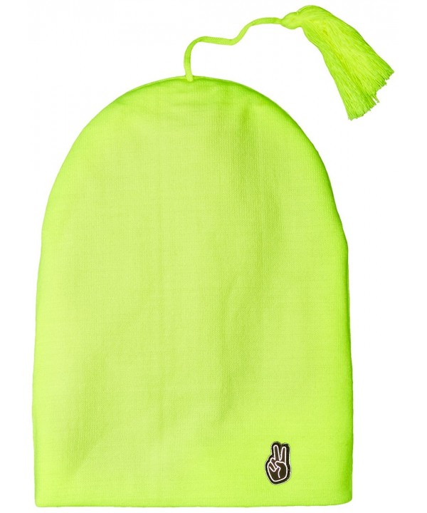 Seger Sports Women's nisse Lightweight Beanie With Tassle - Neon Yellow - CB11AYEAW8H