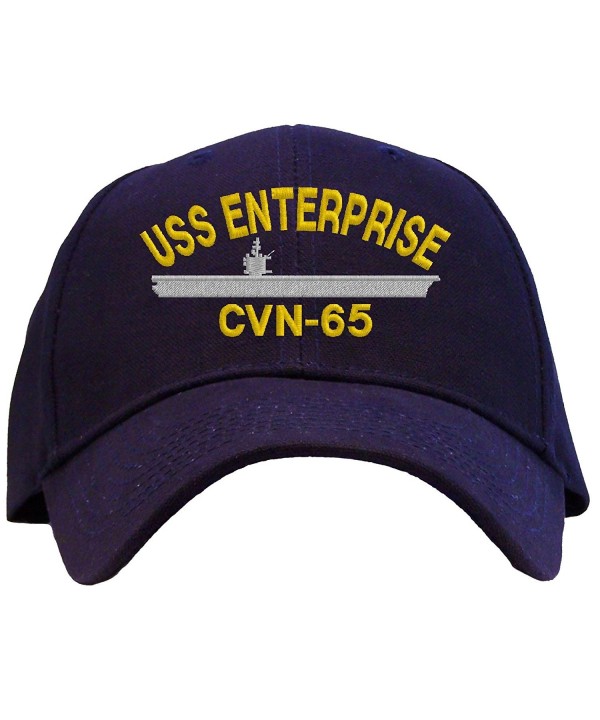 USS Enterprise CVN-65 Embroidered Baseball Cap - Navy - CU11EUAKL5L