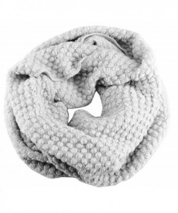 Ieasysexy Women's Crochet Knit Winter Infinity Loop Circle Scarf Neck Wrap - Light Grey - C511QANTEEP