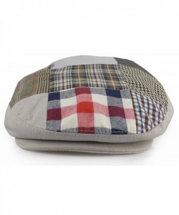 Men's Patchwork Multi Pattern Cotton Newsboy Ivy Cap Gatsby Snap Front Hat - Brown - CI17YXKHKCX