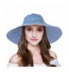 AOMUU Womens Floppy Summer Sun Hat Outdoor Foldable Wide Brim Beach Cap - Light Denim Beach Hat - C2183YLNCEU