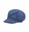 King Star Womens Visor Beret newsboy Hat Washed Denim Cabbie Cap - Dark Blue - C01859G380U