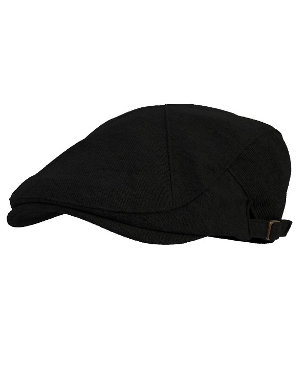 WITHMOONS Modern Cotton Real newsboy Hat Flat Cap AC3045 - Black - CZ12J621LRZ