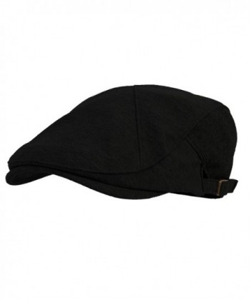 WITHMOONS Modern Cotton Real newsboy Hat Flat Cap AC3045 - Black - CZ12J621LRZ