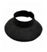 AbbyLexi Womens UV Sun Protective Roll-Up Summer Visor Straw Hat - Black - C31803W3WIM