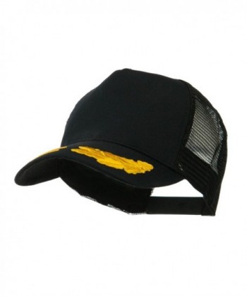 5 Panel Mesh Back Gold Oak Leaves Patch Cap - Black OSFM - CO11E8TS0RV