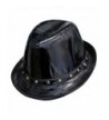 Black Patent Leather Fedora Hat - C611LO2VF6X