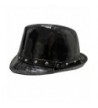 Black Patent Leather Fedora Hat in Women's Fedoras
