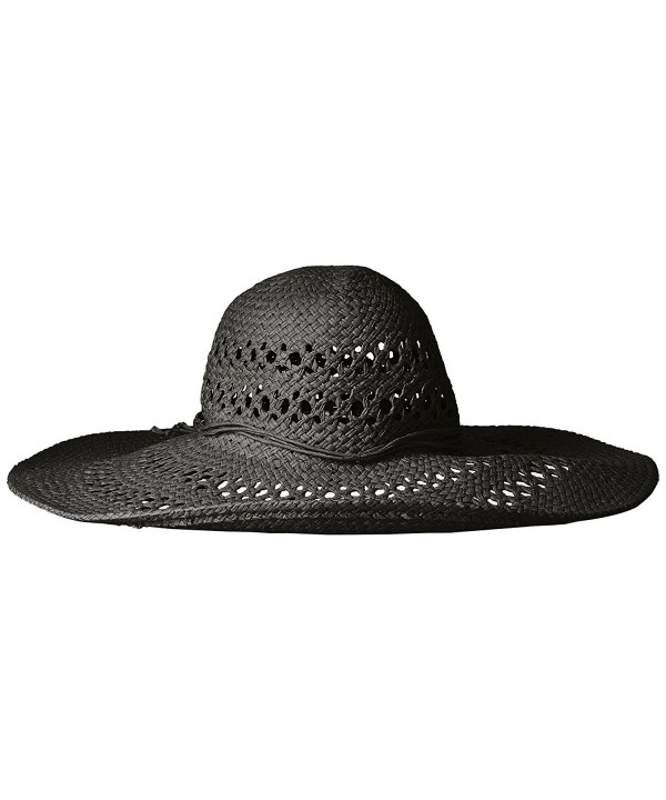 San Diego Hat Company Women's Open-Weave Floppy Sun Hat - Black - CB126AOQMBV