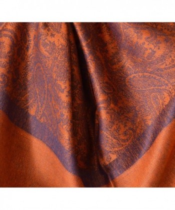 Jacquard Pashmina Paisley Shawl Rust