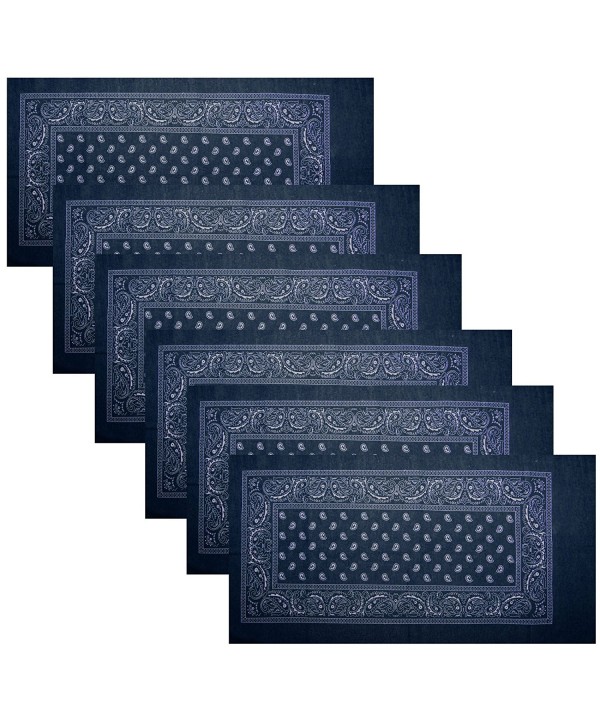 Basico Unisex All Ages Bandanas Infinity Scarf Seamless Face Tube Mask Balaclava - 6pk- Navy - C217YTQXYO8