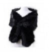 RUNHENG Women's Wedding Faux Fur Shawls and Wraps- Fur Stole and Scarves. 165 x 30cm - Black - CM186M2IN39