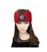 YSJOY Retro Bohemian Beads Cable Knitted Winter Turban Ear Warmer Headband - Red - CX189N69X00