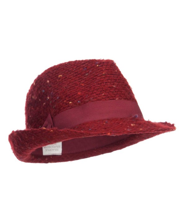 Women's Multi Fleck Fedora - Red - CM126E6BS7J