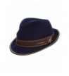 Carlos Santana Wool Felt Fedora with Guitar Pin - Meditation (SAN216) (L/XL- NAVY) - C211PJQ63GH