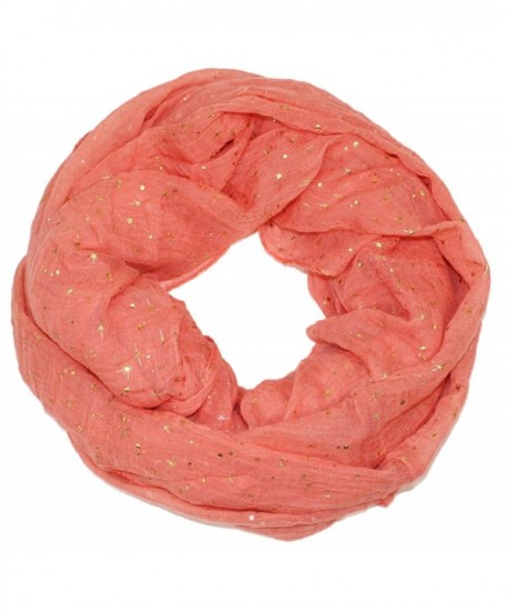 Ted and Jack - Gold or Silver Splashed Infinity Scarf - Coral - CV12276OGTR