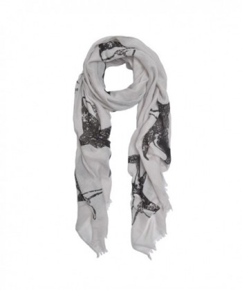 Unique Sharks Animal Print Frayed End Scarf Wrap - Diff Colors Avail - Grey - C312NVTNPL6