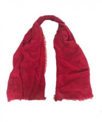 S&S Fashion Women's Cotton Linen Soft Long Shawl Wrap Stole Scarf 20"x69" - 001-wine Red - CS184WKCNUH