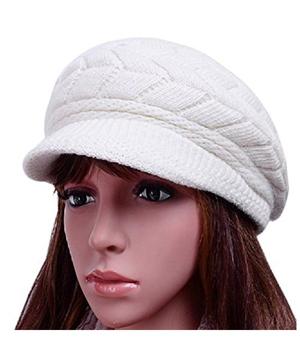 Women Lady Braided Warm Cabled Knit Winter Beanie Crochet Hats Newsboy ...