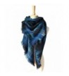 Oops Style Women's Fashion Winter Long Big Warm Plaid Blanket Shawl Scarf for Women - Black Blue Cheerful Garden - CT186EXNEK4