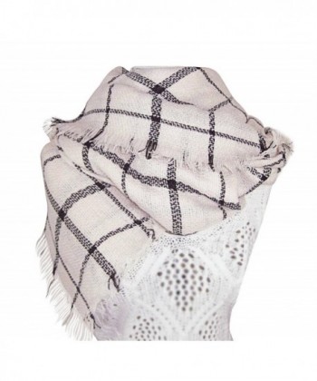 V28 Fashion Oversized GridPashmina Cream BlackStripes