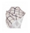 V28 Fashion Oversized GridPashmina Cream BlackStripes