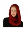 Winter Soft Chunky Pullover Knit Long Loop Infinity Ski Hood Cowl Scarf - Red - CO11O6GU1HX