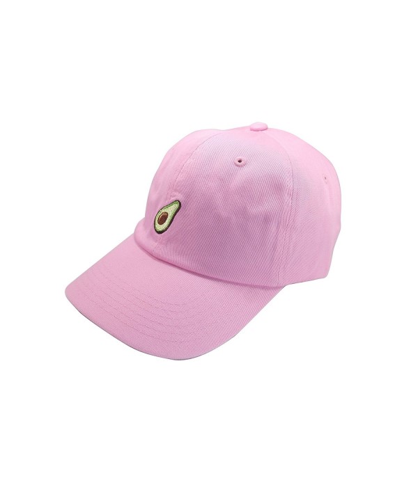 Avocado Embroidery Hat Adjustable Fruit Baseball Cap - Pink - CQ1884X55AE