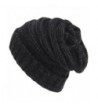 Etaclover Cable Knit Slouchy Beanie - Black & Dark Grey - C9186TG5UQH