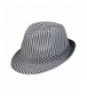 1611MAIN Pin Stripe Fedora Hat- Poly - White/Black Poly - CS11TVBMAZX