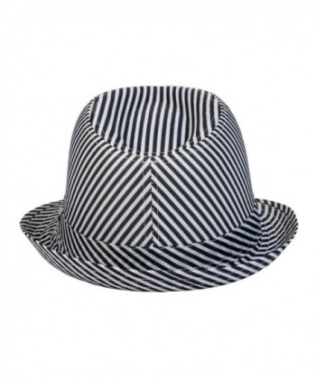 1611MAIN Stripe Fedora White Black